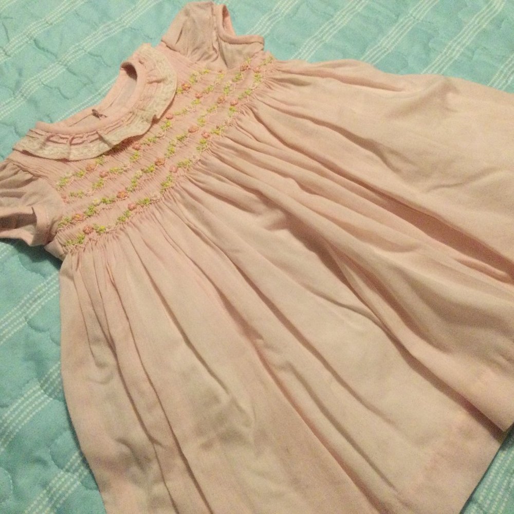Baby Pink Smock Dress 6 MON